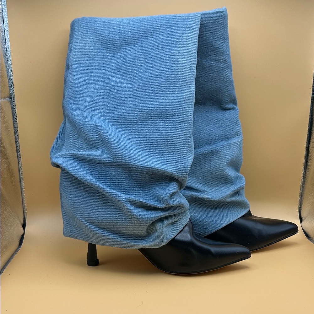 Chic Blue Slouchy Boots